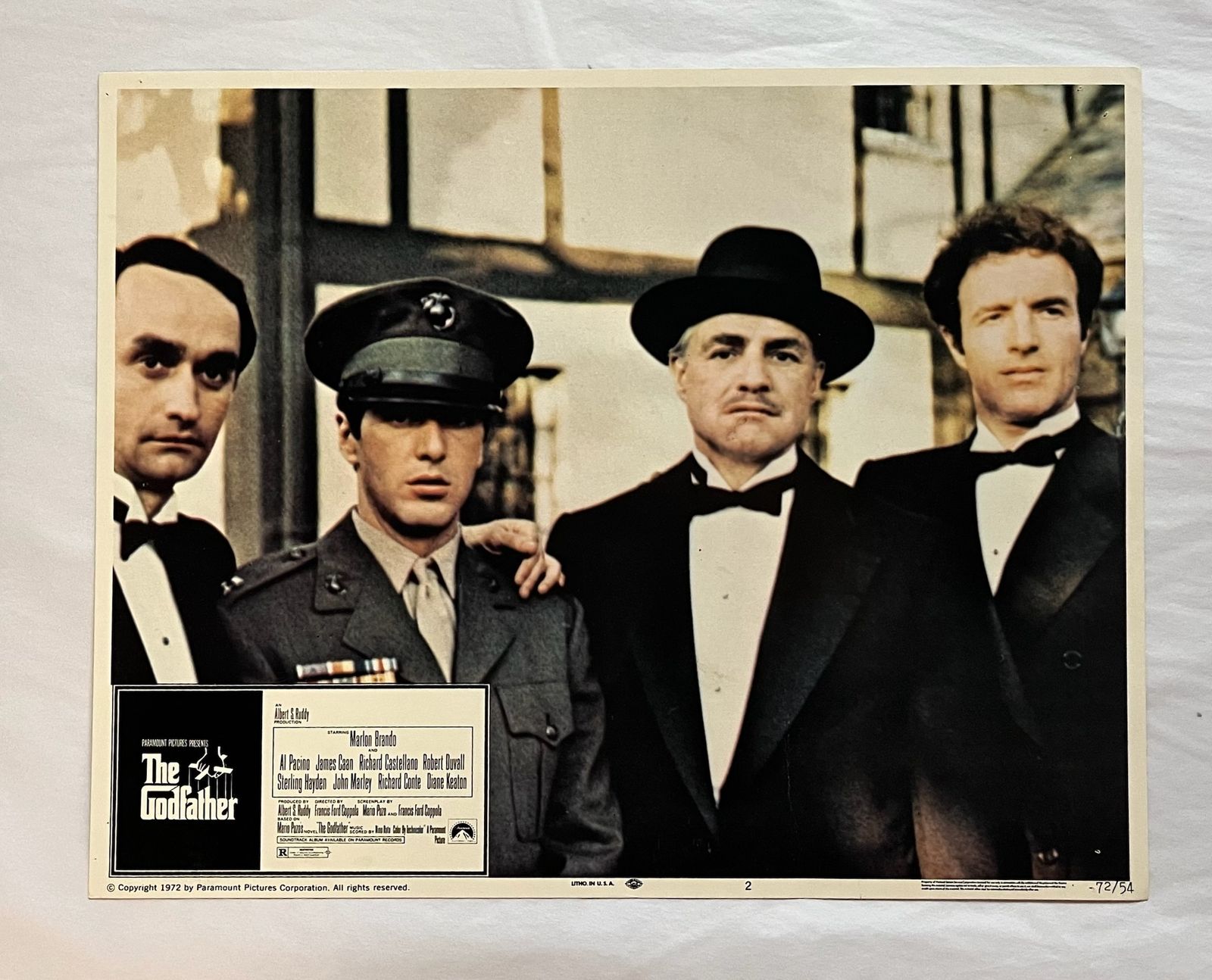 The Godfather   Original 1972 Lobby Card #2 photo furniture