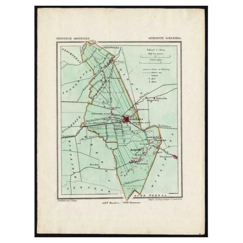 Dutch Municipality Of Scheemda In Groningen, Kuyper, 1865