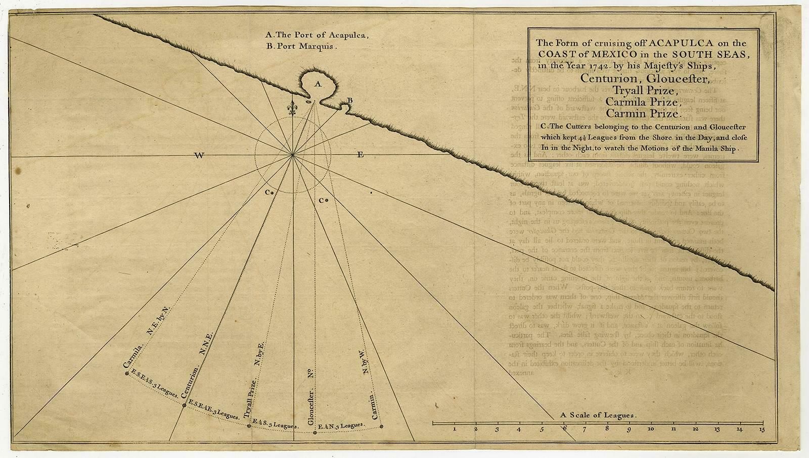 Navigational Chart Of Mexico's Coast, With Acapulco And Port Marquis, 1748 photo furniture
