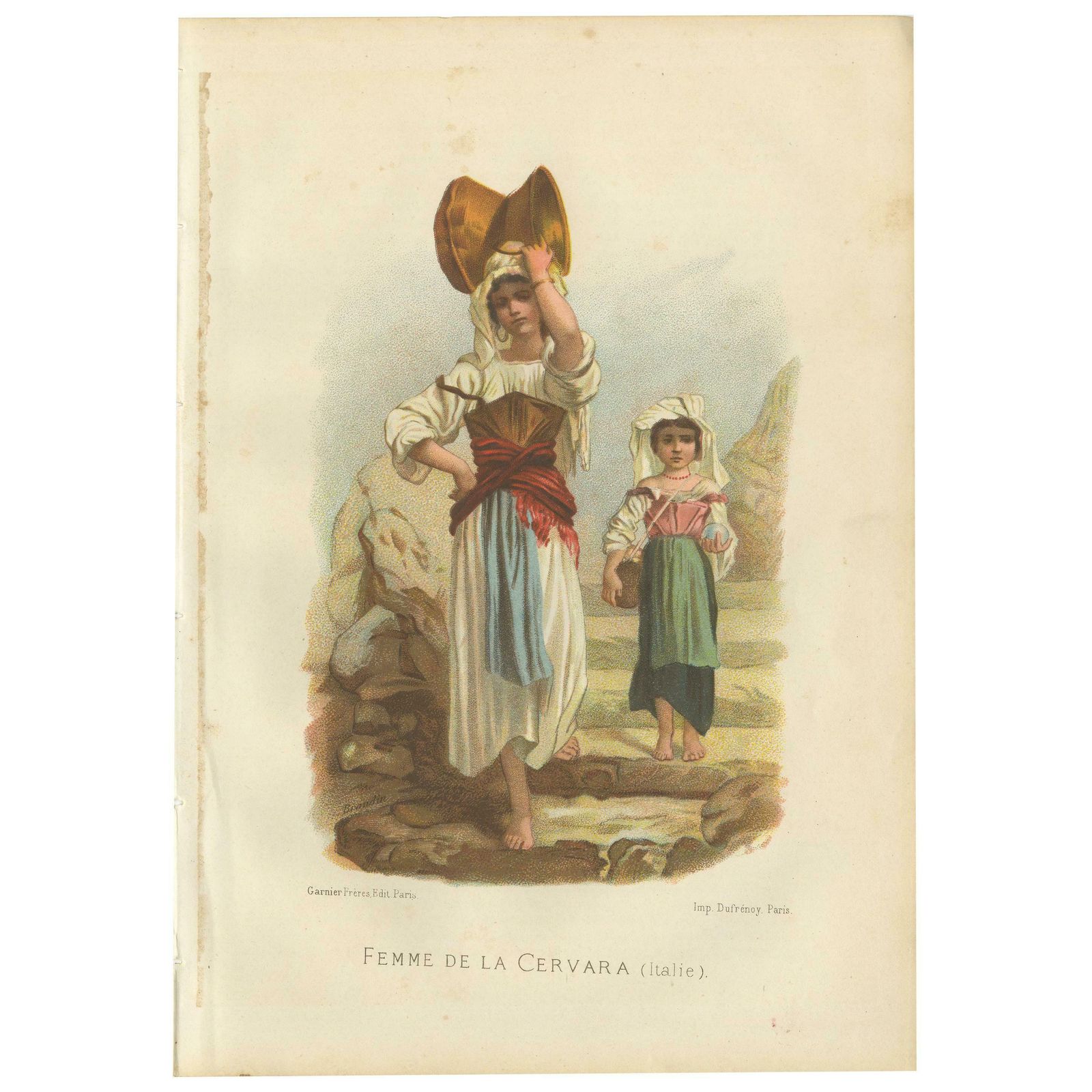 Antique Print Of A Woman Of La Cervara By Grégoire, '1883'