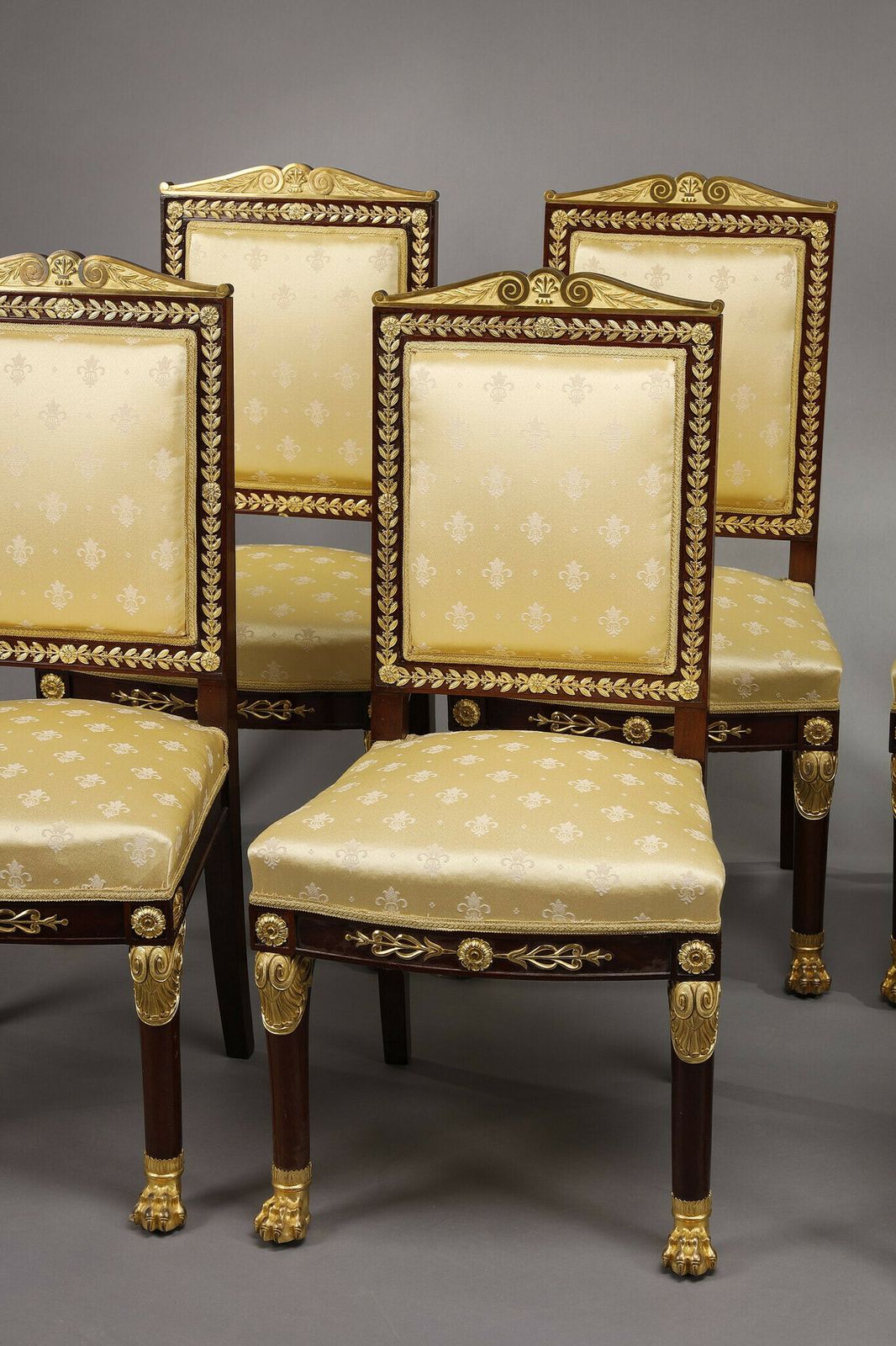 photo vintage A Majestic Empire Style Salon In Mahogany And Gilded Bronzes