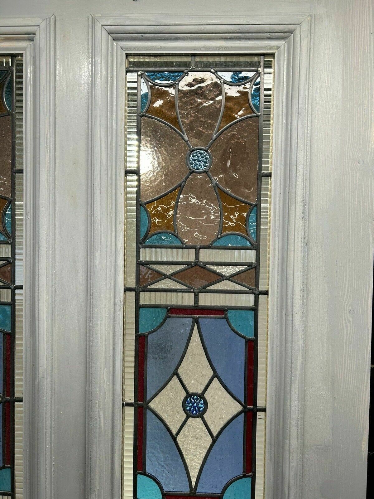 Huge Large Victorian Stained Glass Front Door Old Period Reclaim Antique Rebuilt photo for sale