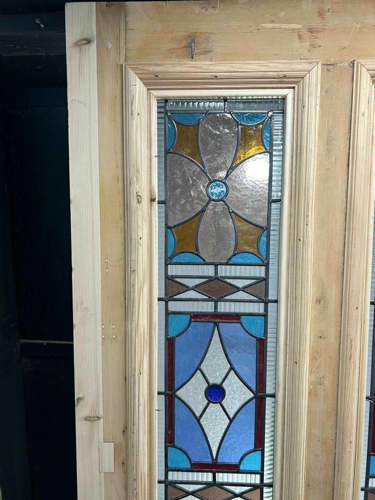 Home Fixtures Huge Large Victorian Stained Glass Front Door Old Period Reclaim Antique Rebuilt photo