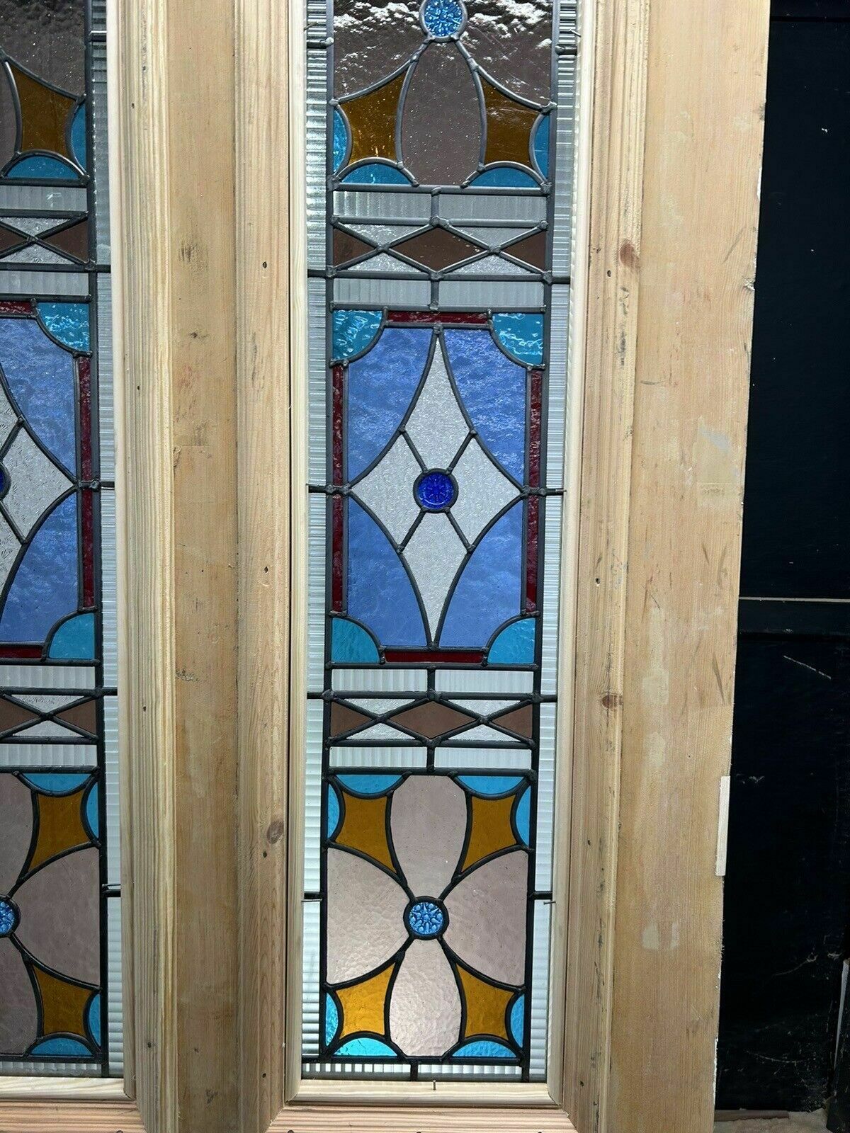 photo buy Huge Large Victorian Stained Glass Front Door Old Period Reclaim Antique Rebuilt