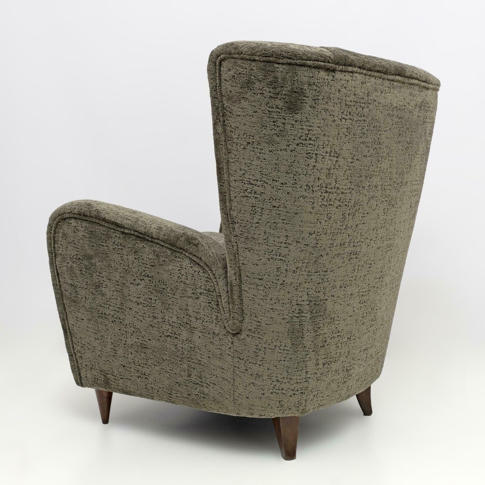 Paolo Buffa Mid Century Modern Italian Walnut And Coating Boucle Armchair, 1950s photo 3343.0