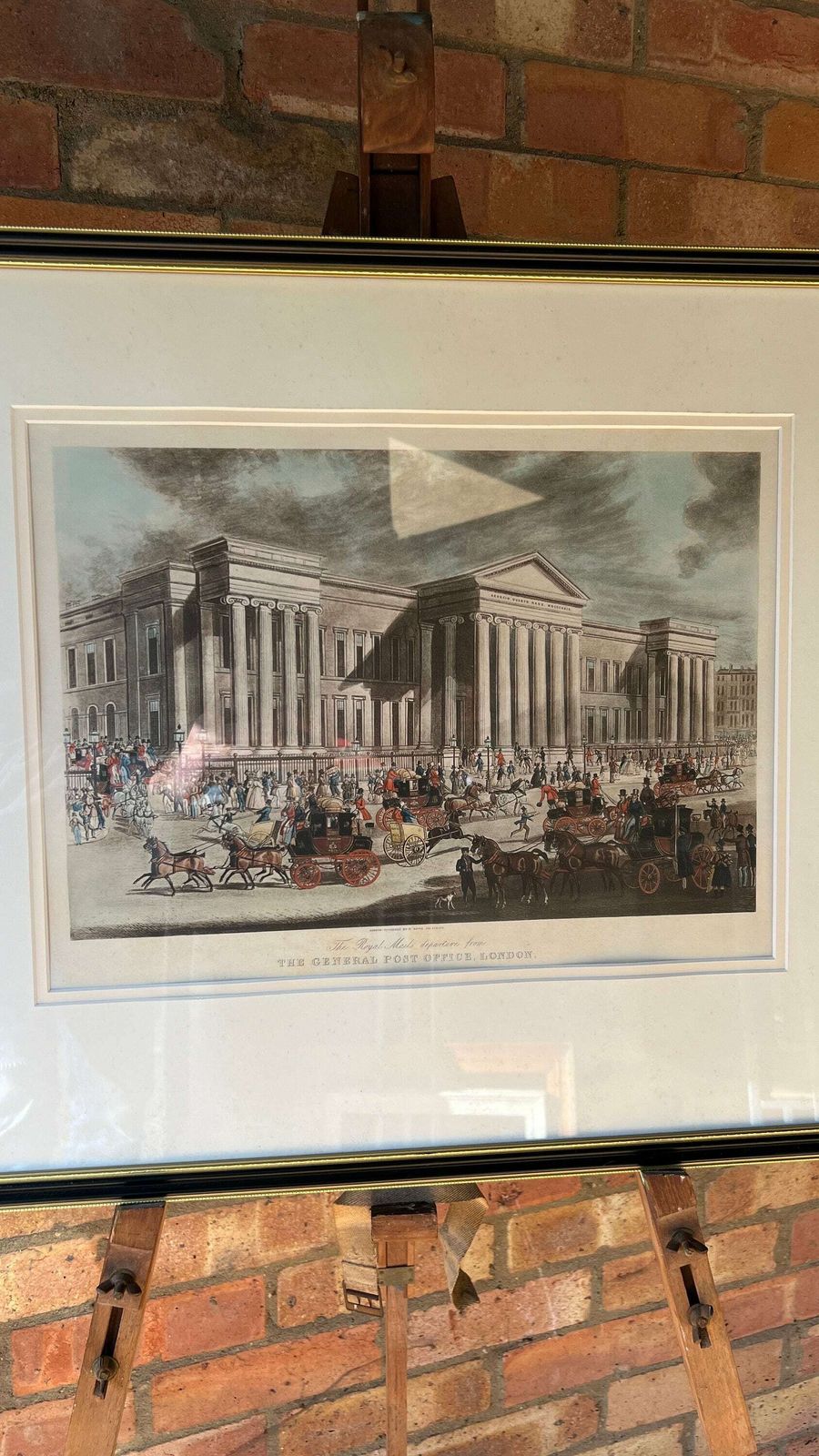 Antique Engraving With Aquatint   1830 The Royal Mail's Departure From The General Post Office, London   Richard Reeve After James Pollard photo for sale