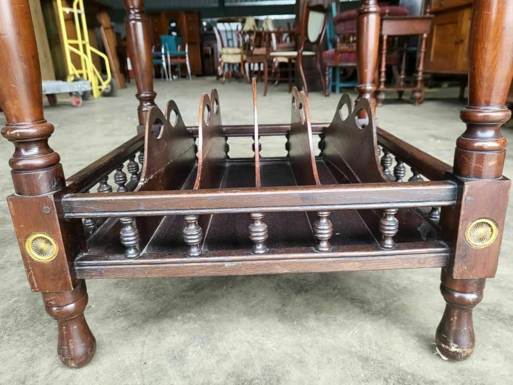 Antique Edwardian 2 Tier Mahogany Square Side End Lamp Table Music Filing photo 260.0