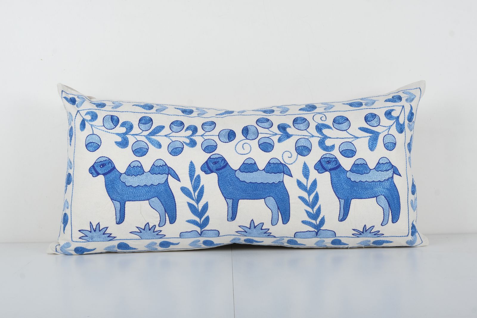 Tashkent Suzani Animal Bedding Pillow Case Made From Suzani, Blue Camel Tashkent Hippie Bedding Cushion Cover