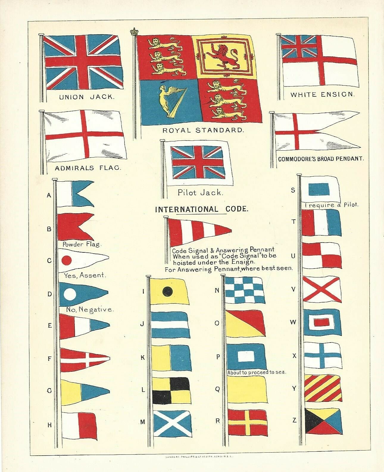 A Set Of Five Flags National Colours For Merchant Marine And More photo Art