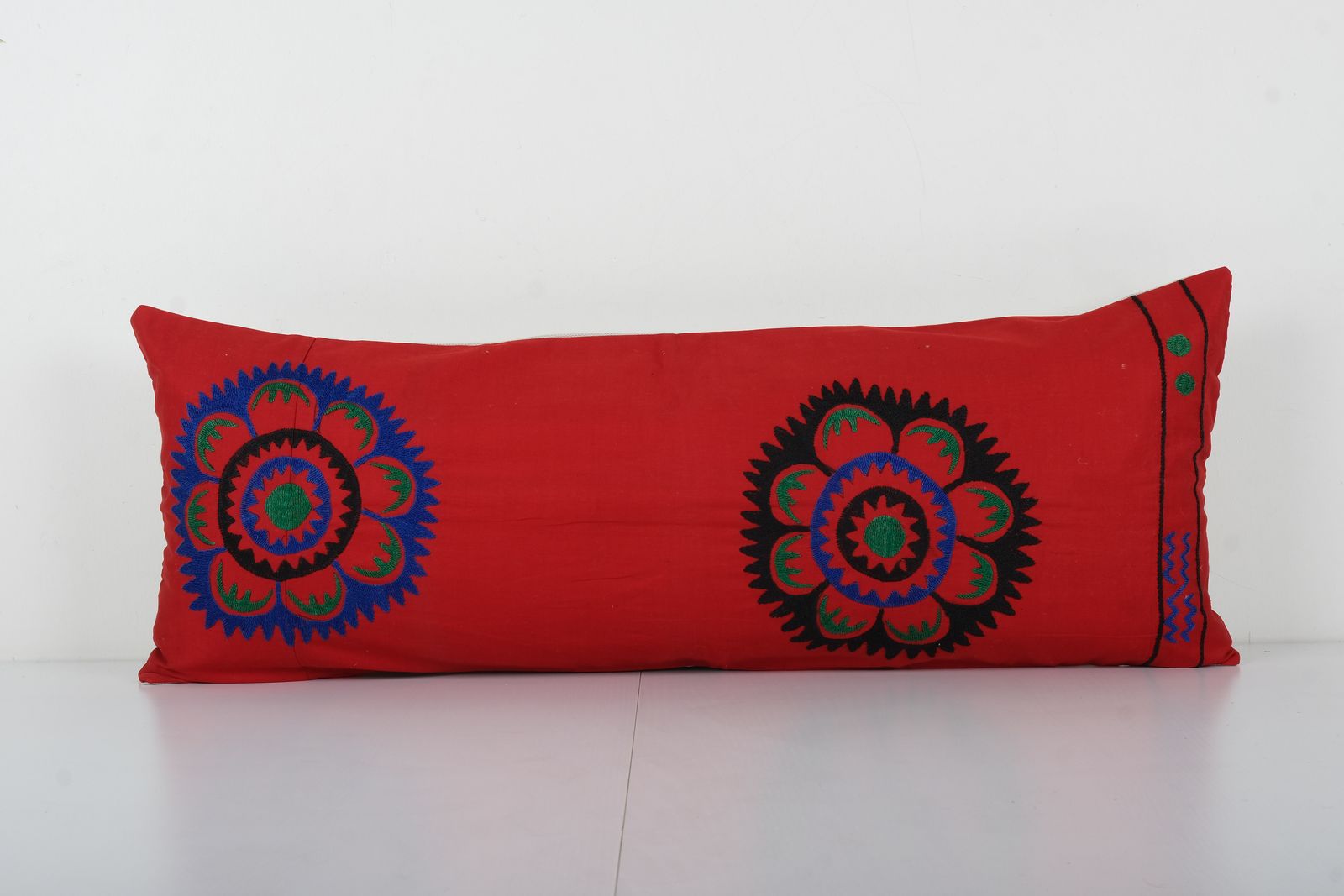 Red Turkish Suzani Cover, Bedding Suzani Pillow Case Made From A 19th Century Suzani, Uzbekistan, Tribal  Cover