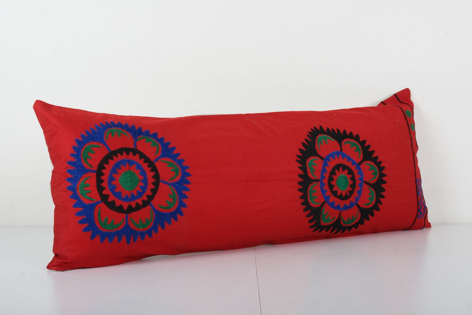 Red Turkish Suzani Cover, Bedding Suzani Pillow Case Made From A 19th Century Suzani, Uzbekistan, Tribal  Cover photo Textiles
