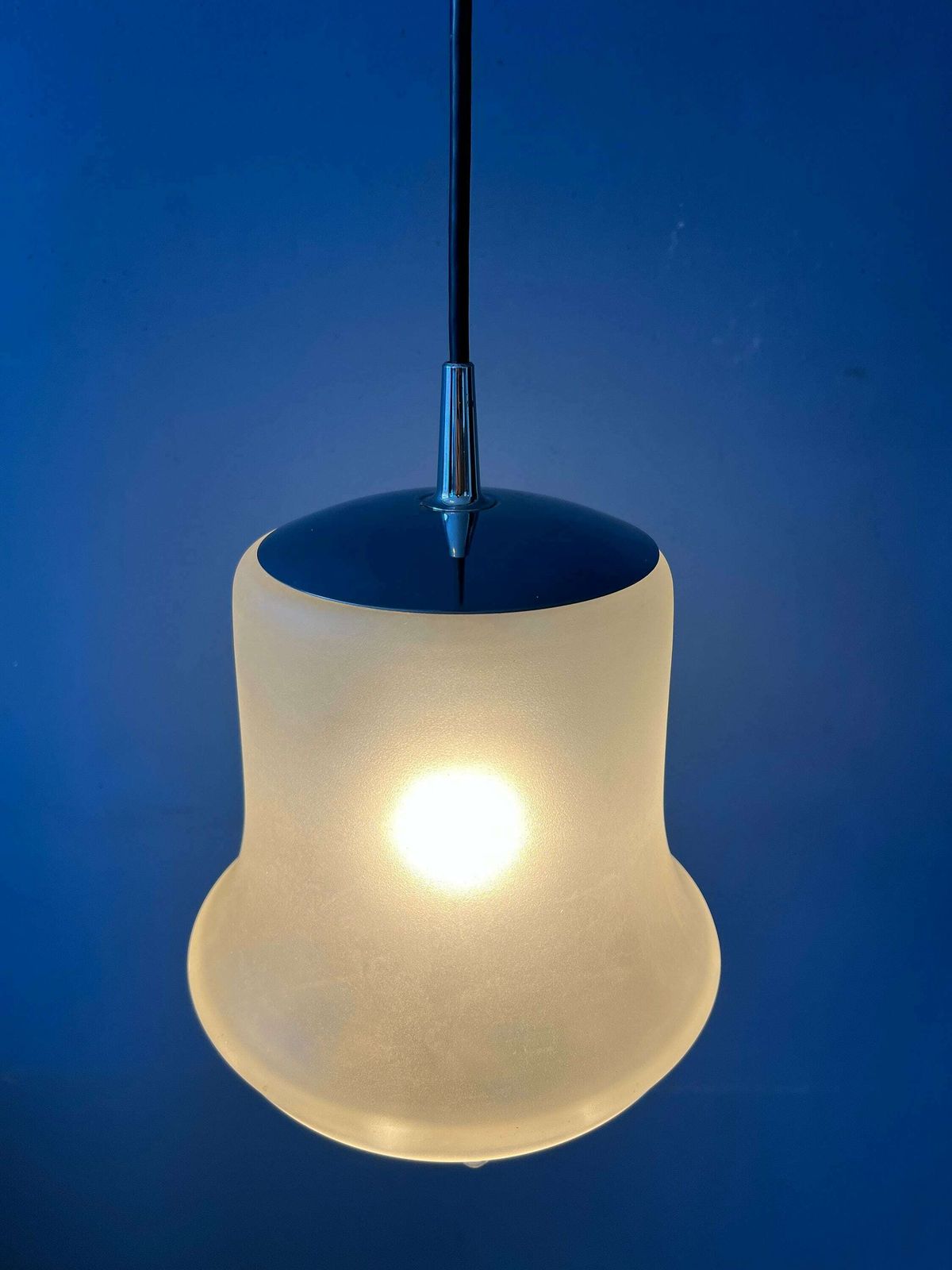 Mid Century Peill & Putzler Frosted Glass Pendant Lamp photo 348.0