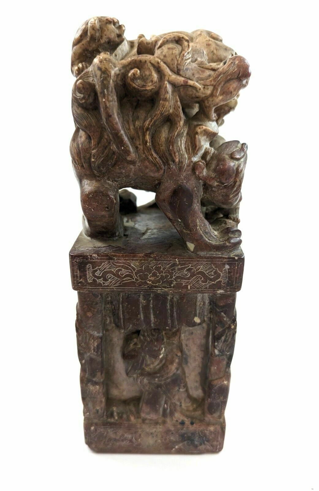 Antique Pair Of Chinese Carved Stone Seals "Foo Dog" 19th Century photo 400.0