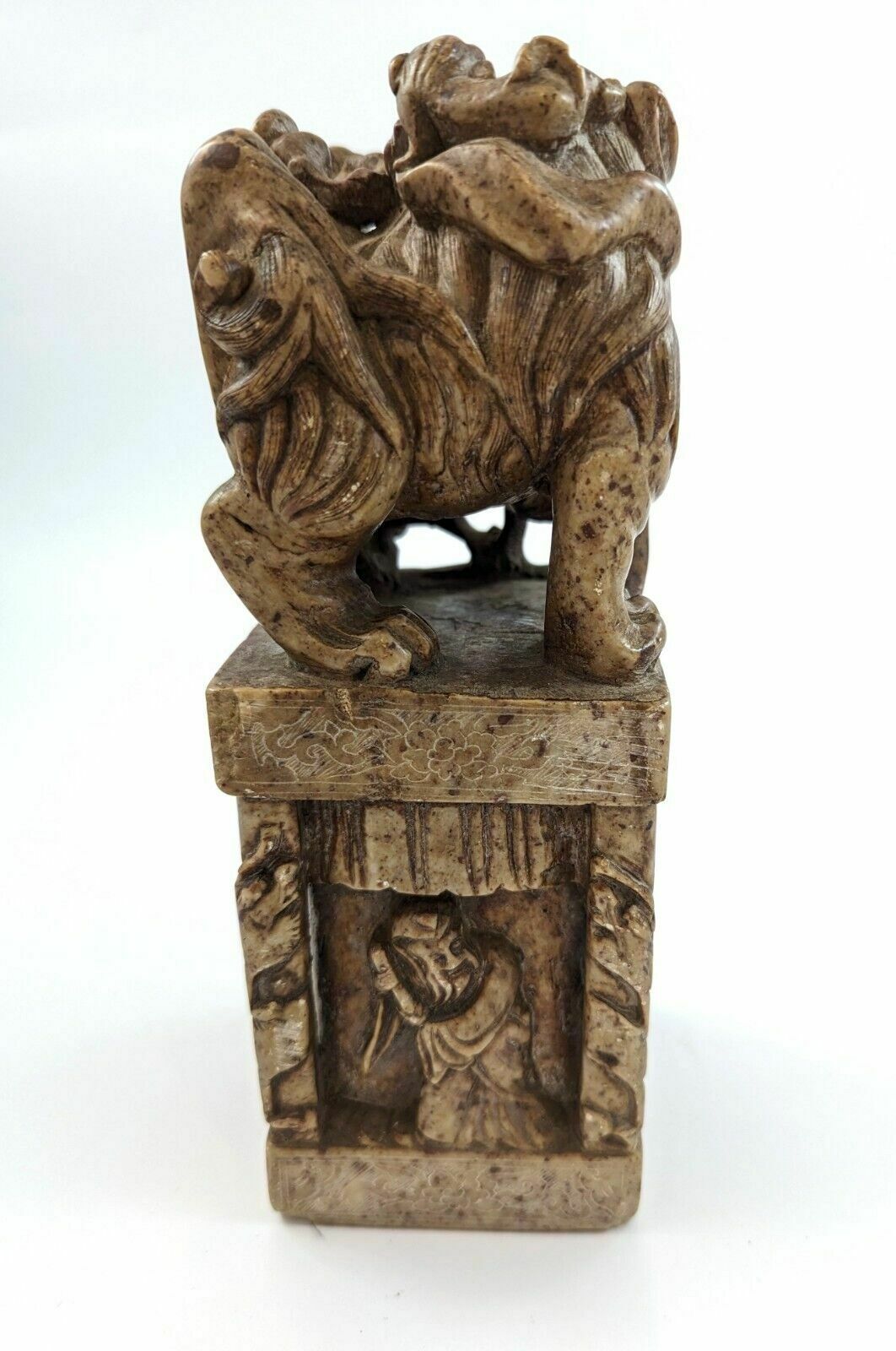 Home Decor Antique Pair Of Chinese Carved Stone Seals "Foo Dog" 19th Century photo
