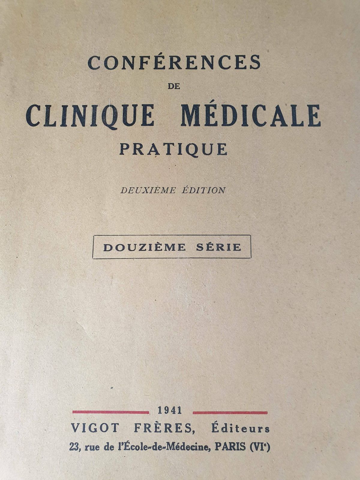 Vintage 1941 Conferences De Clinique Medicale Pratique, Frans Medisch Boek photo vinterior