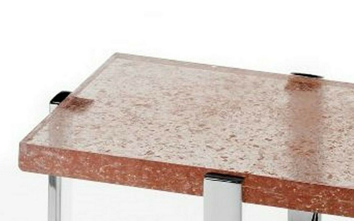 Pair Of Mid Century Chromed Metal And Resin Side Tables Attributed To Pierre Giraudon. photo vinterior