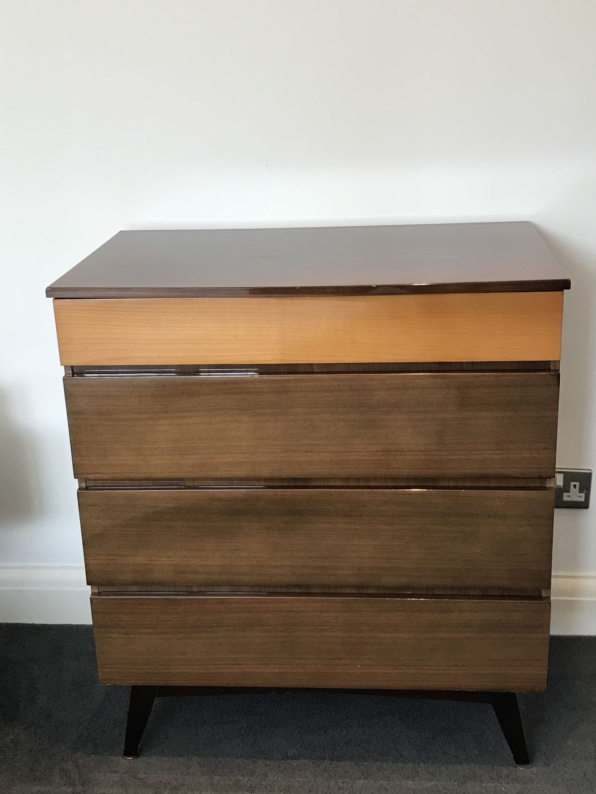 Mid Century Set Of Meredew Bedroom Furniture From 1960’s.  Chest Of Drawers And Dressing Table photo 910.0