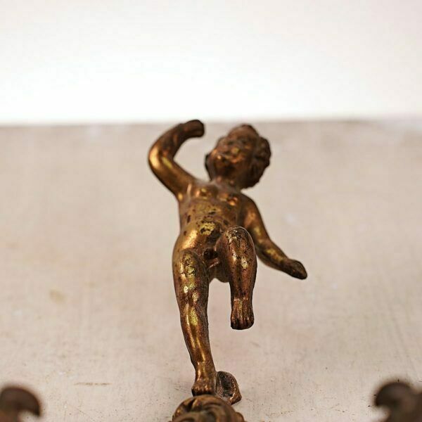 Pair Of Vintage Metal Appliques, Cherubs photo vintage
