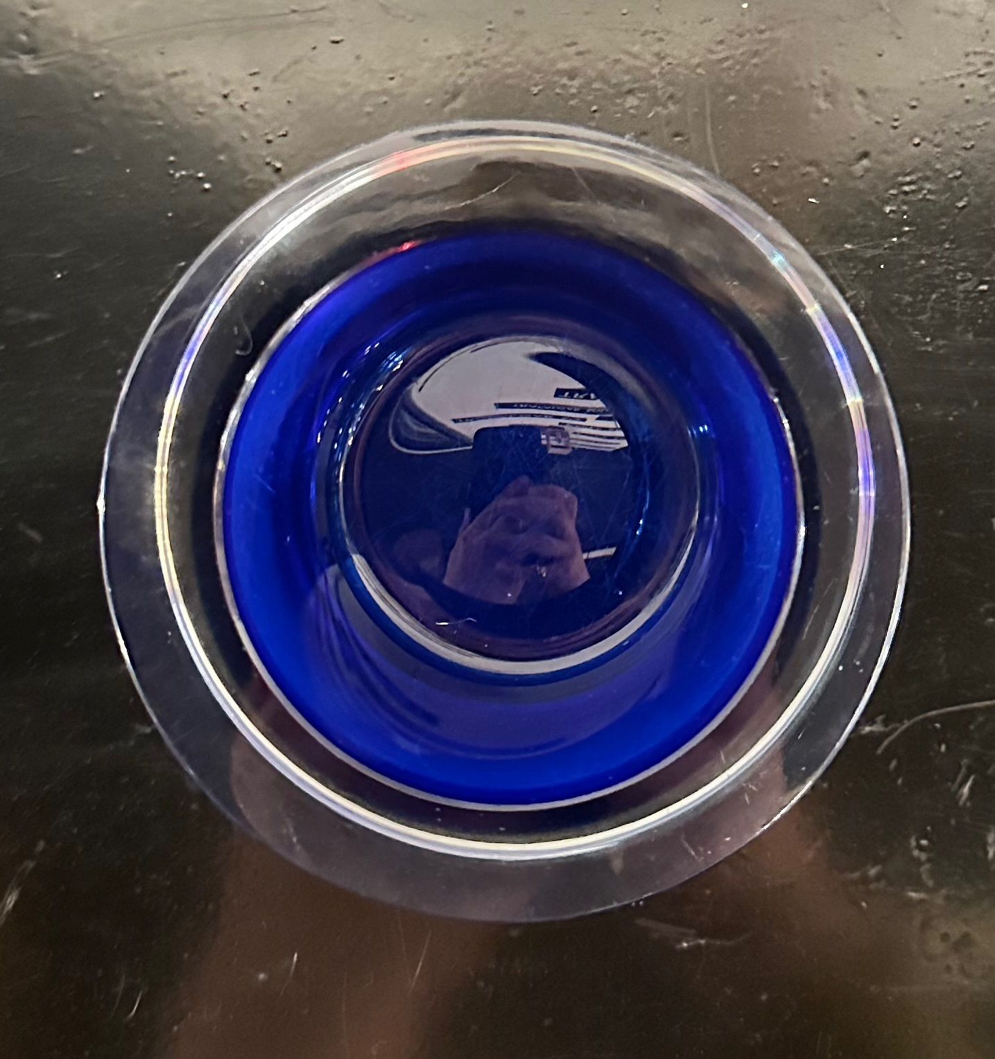 Mario Pinzoni For Seguso Vetri D'arte Venetian Glass Bowl, Blue And Lilac, 1965 photo furniture