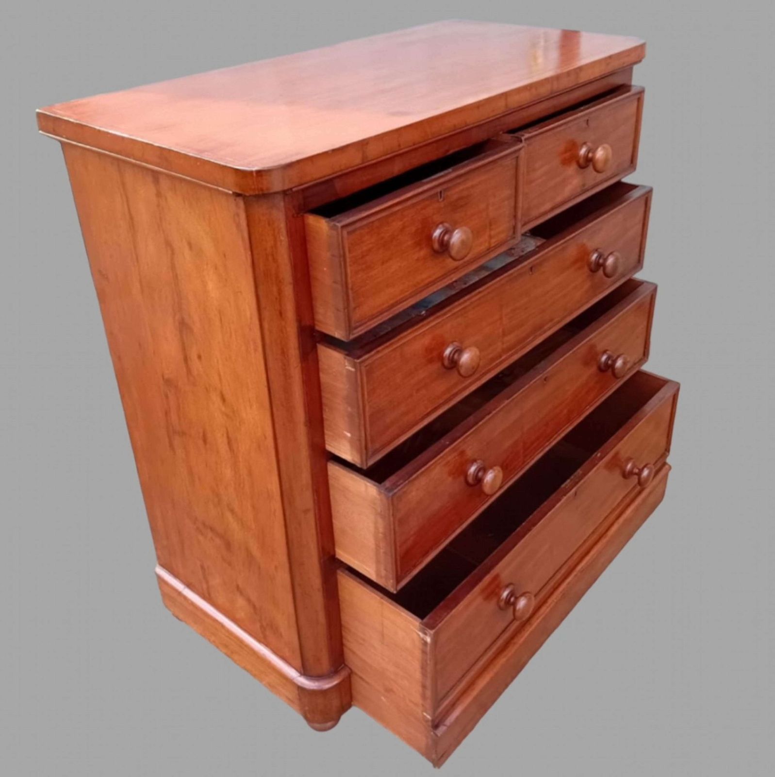 A Victorian Walnut Veneered Chest Of Drawers photo for sale
