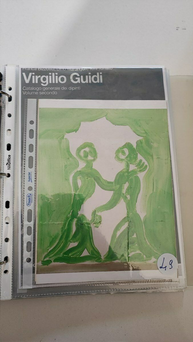 Work By Virgilio Guidi, Oil On Canvas From 1969, Meeting photo buy