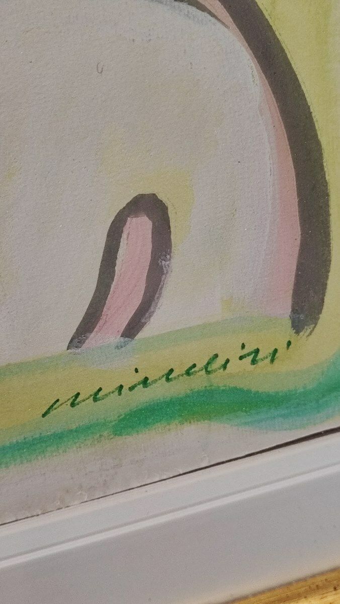 Work By Remo Brindisi, Tempera photo Art