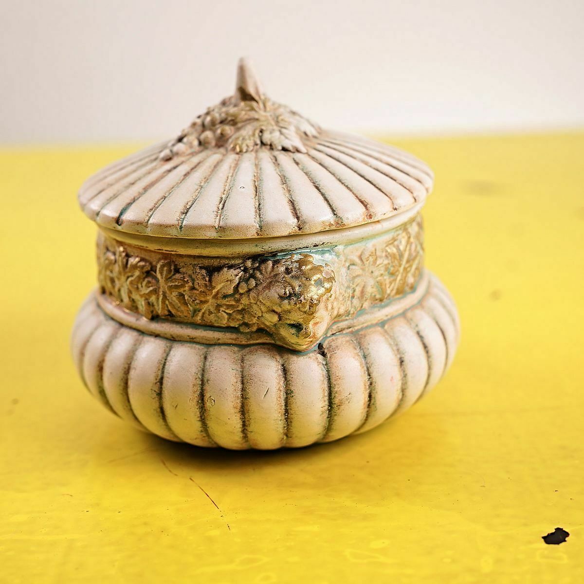 Vintage Ceramic Object Holder, Cherubs And Grapes photo furniture