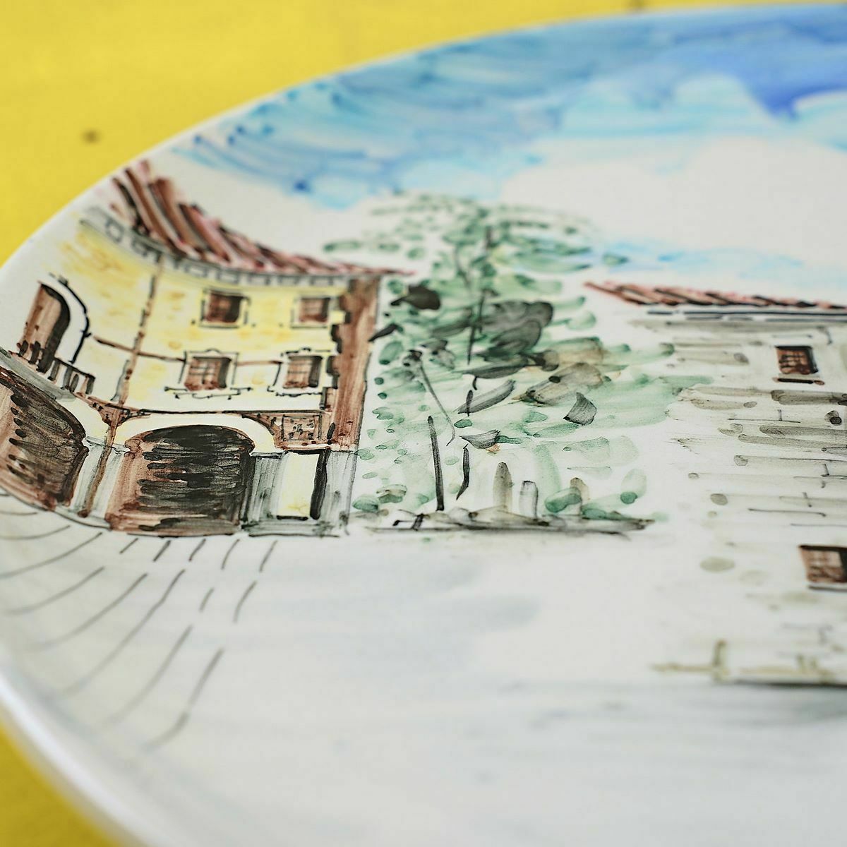 Pennabilli Artistic Ceramic Wall Plate, City Of Novafeltria photo for sale