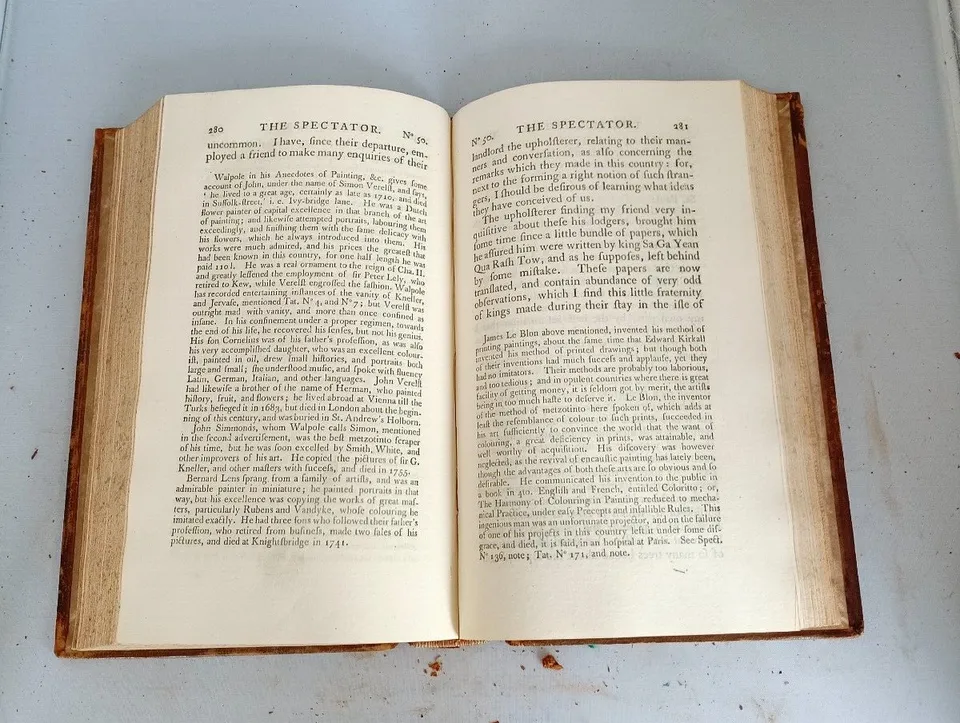 8 Leather Bound Volumes Of The Spectator  1797 photo 300.0
