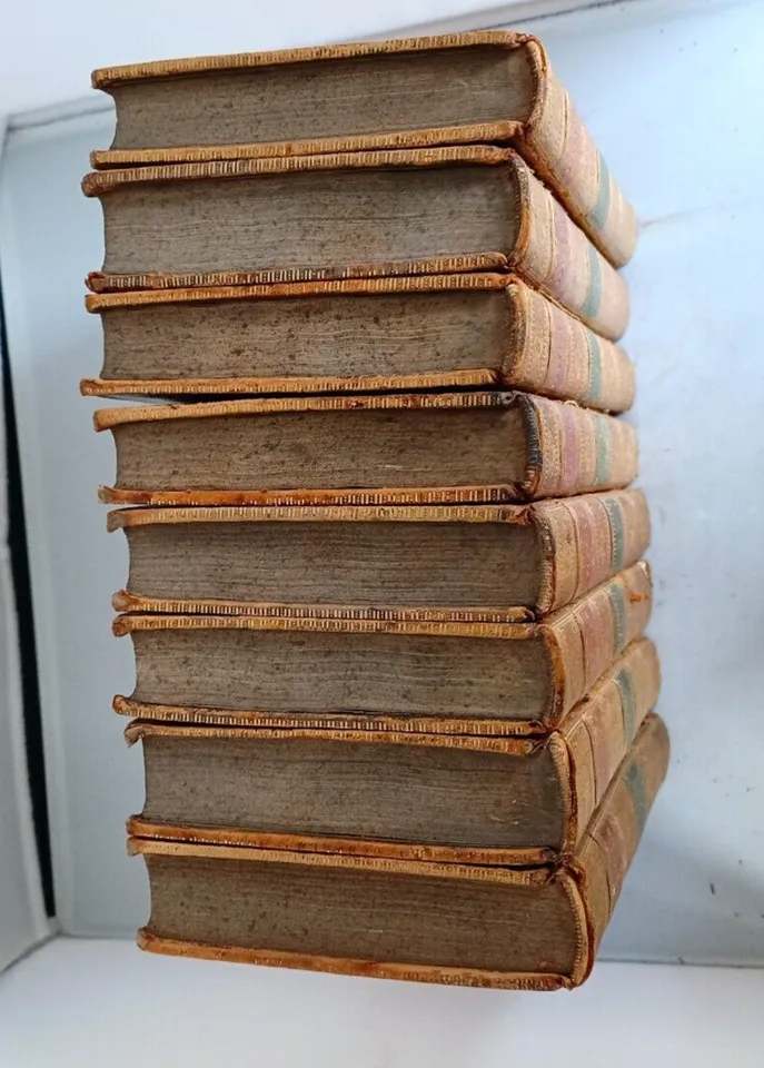 8 Leather Bound Volumes Of The Spectator  1797 photo for sale