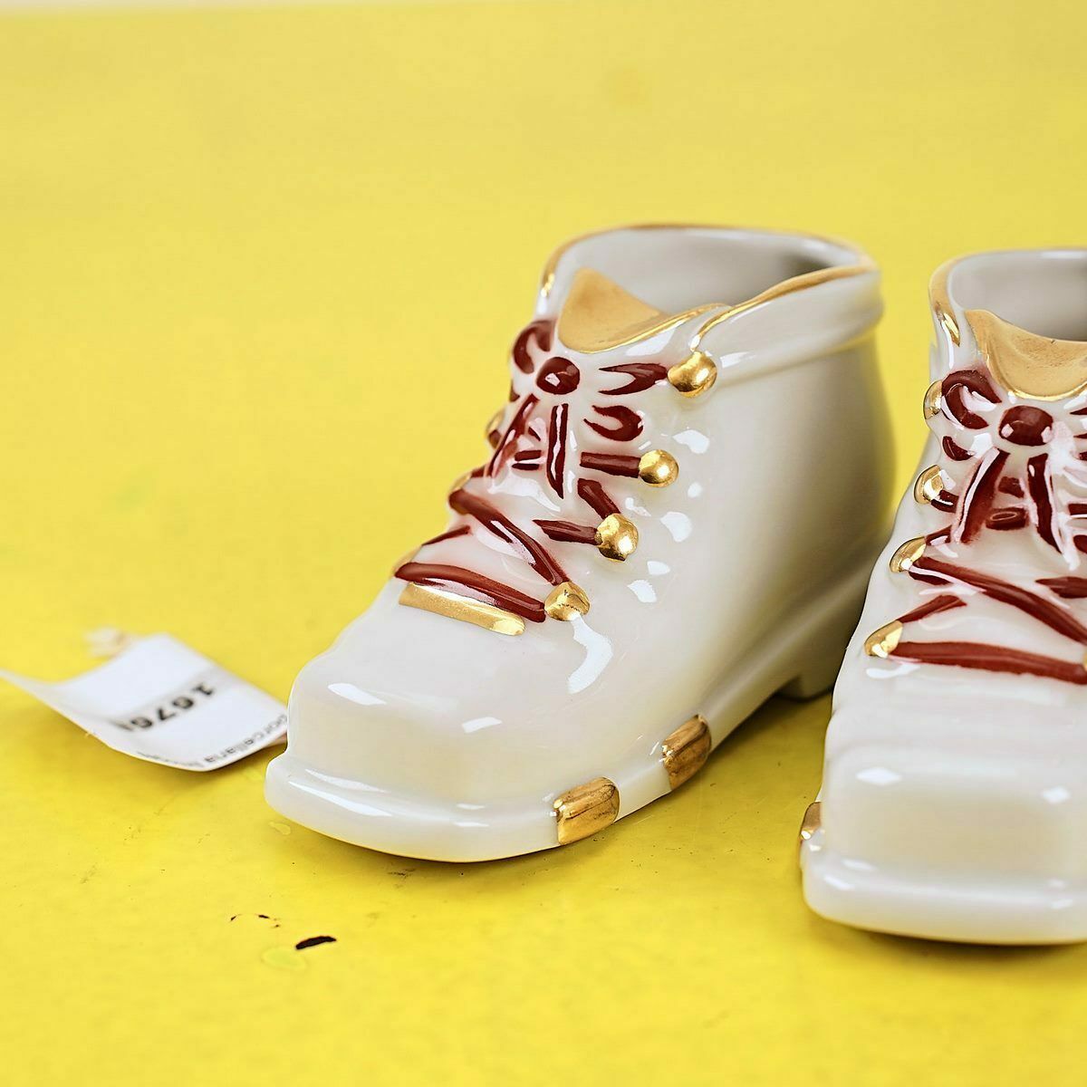 Pair Of Limoges Porcelain Slippers Made In France photo for sale