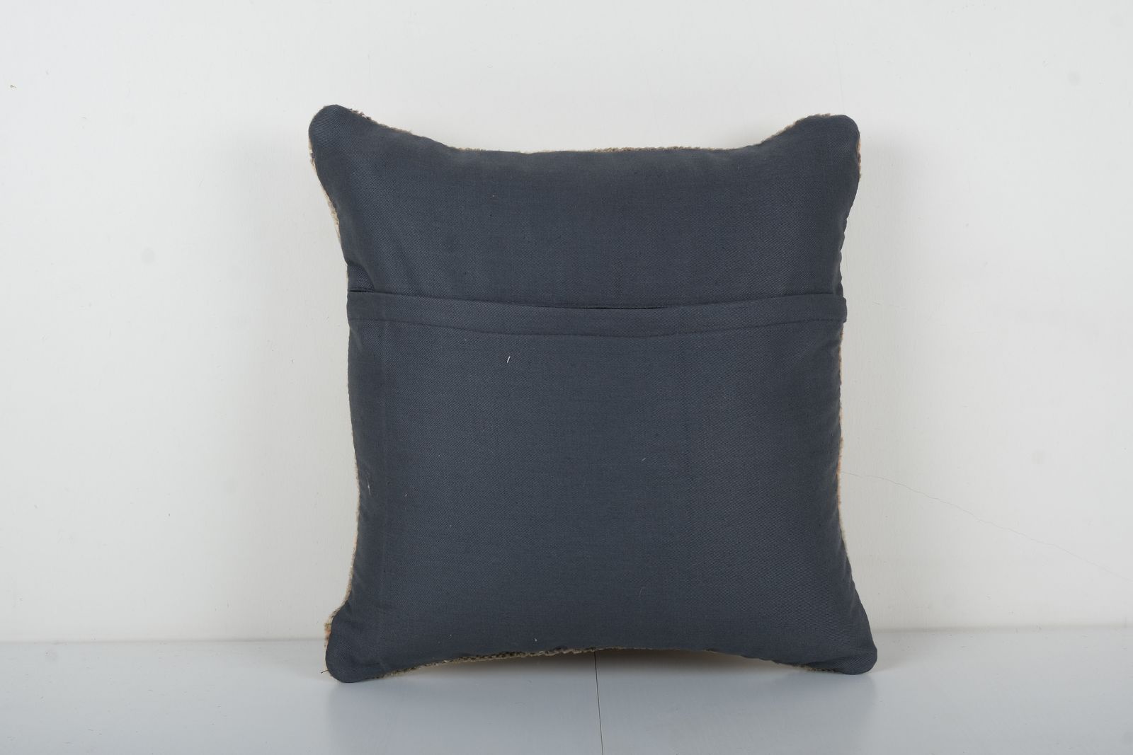 Organic Wool Outdoor Turkish Carpet Pillow Covers, Faded Vintage Oushak Cushion Cover photo for sale