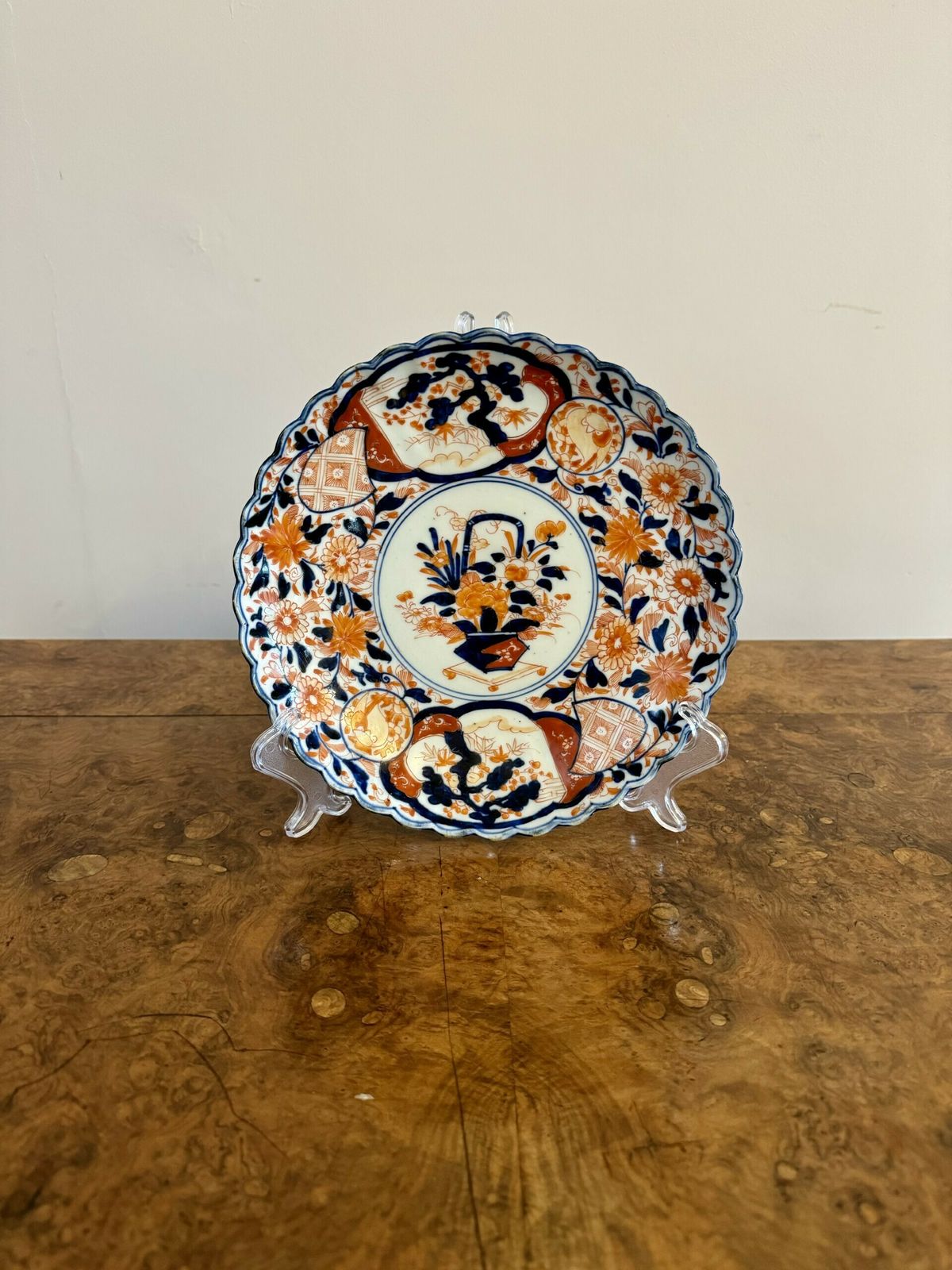 Quality Collection Of Three Large Antique Japanese Imari Plates photo vinterior