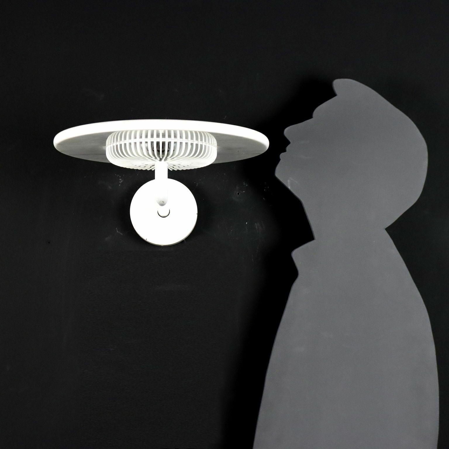 Vintage Lamp Aureola Cini&Nils 1980s 90s Marble Enamelled Metal photo for sale