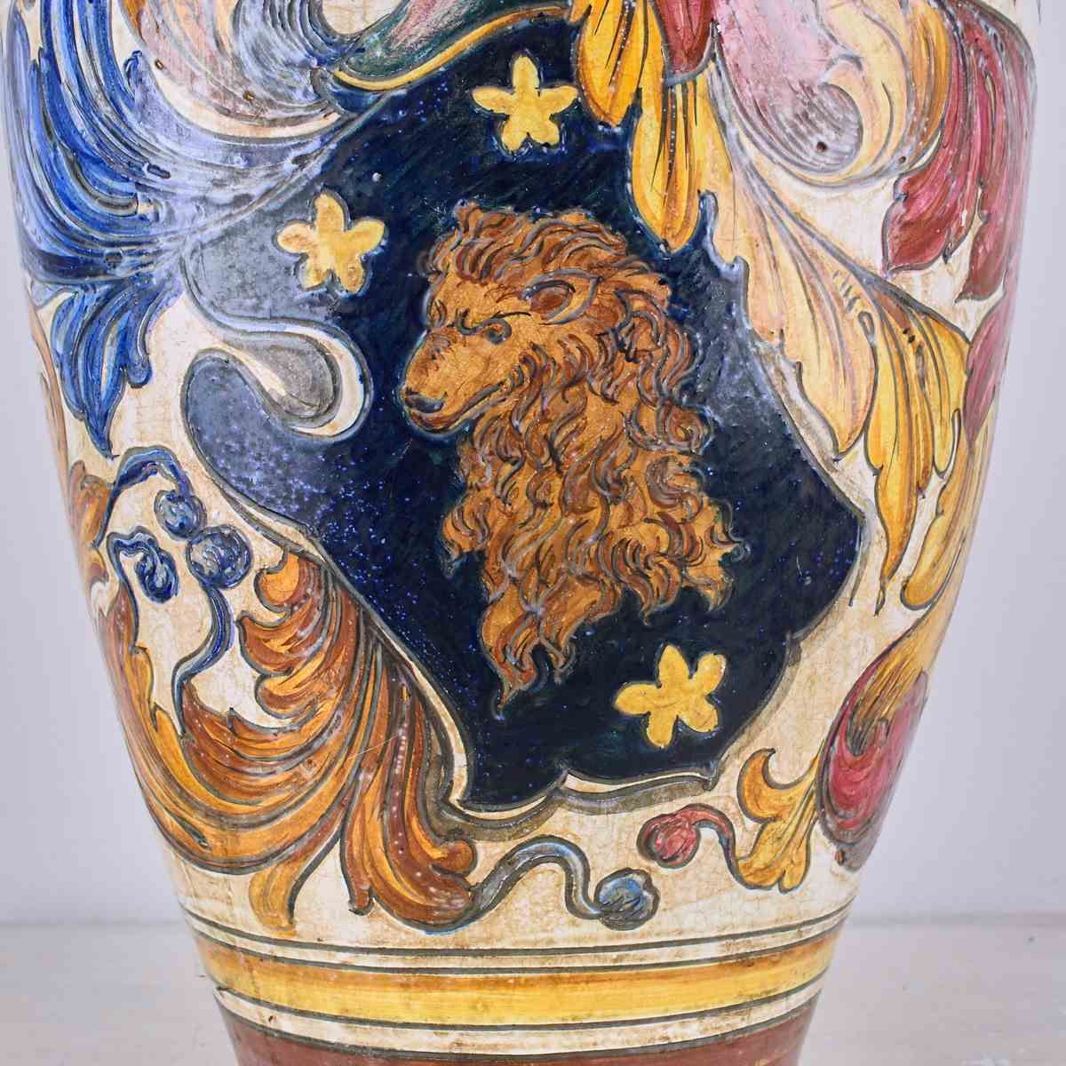 Glazed Terracotta Vase With Floral Motif photo 509.0