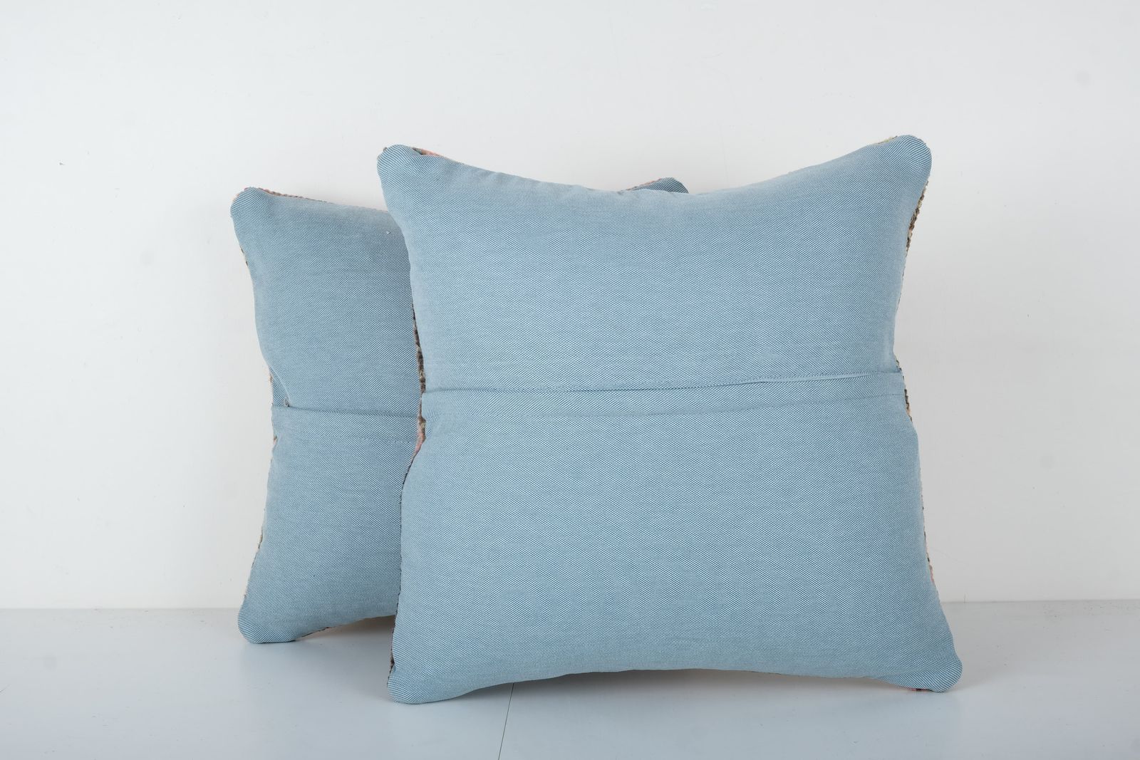 Pair Anatolian Carpet Pillow Case, Set Of Two Muted Oushak  Cover photo furniture