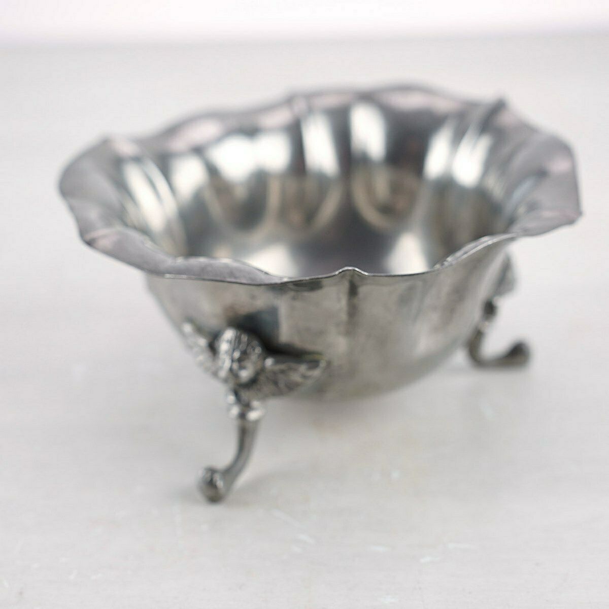 Vintage Metal Vase, Winged Lion Feet