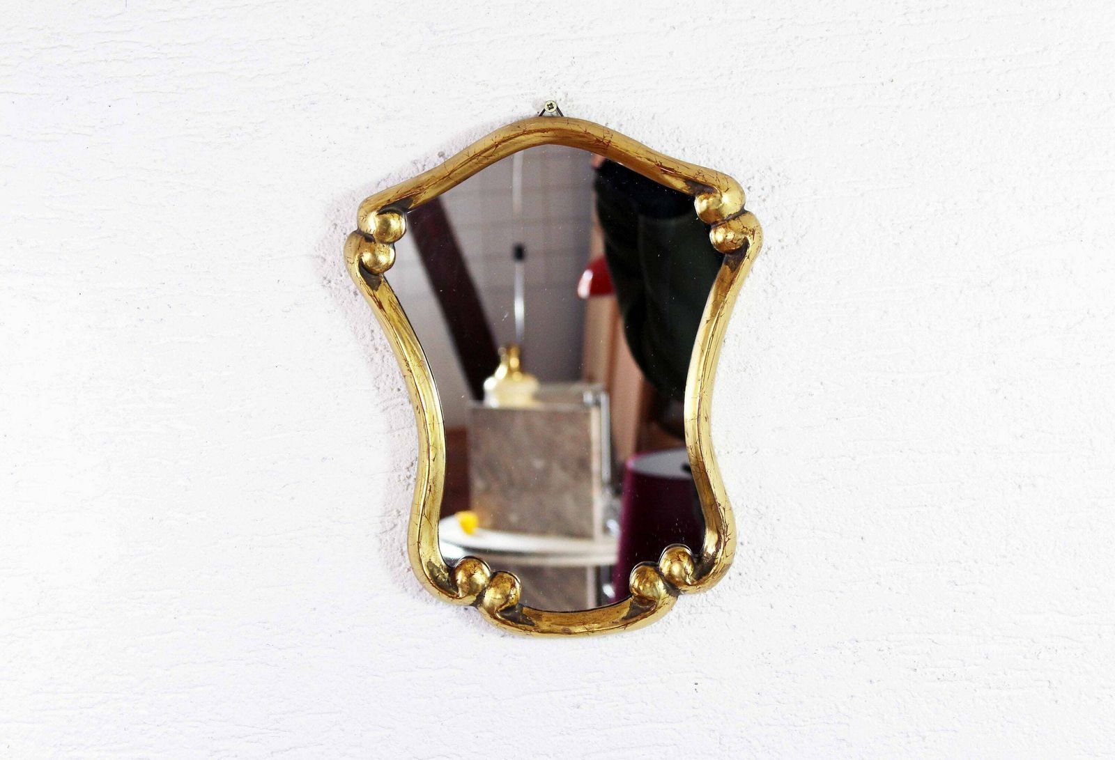 Wooden Mirror Gilded With Gold Leaf, France 1930 photo for sale
