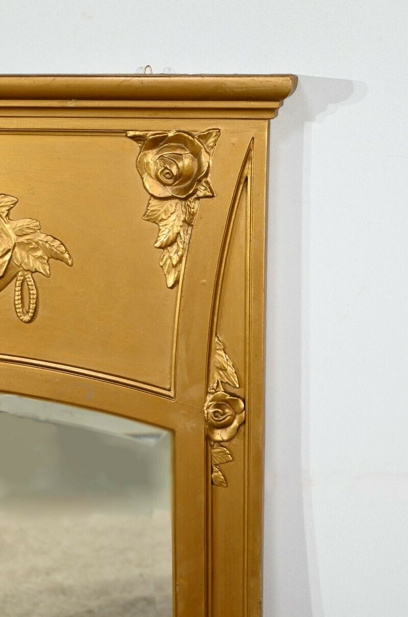 Wooden Mirror And Golden Staff, Louis XVI Style – 1930 photo vintage