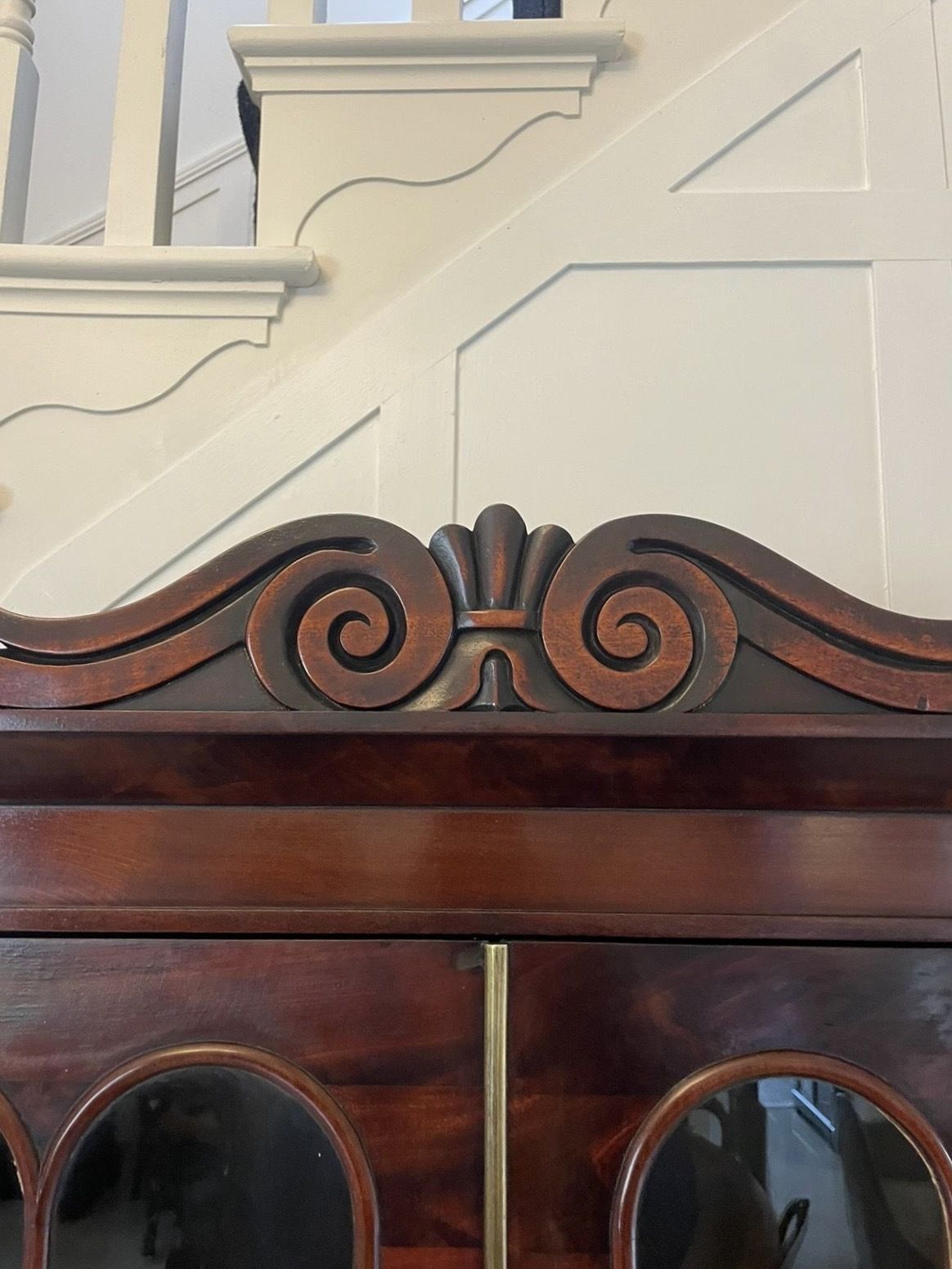 Small Antique Quality Figured Mahogany Secretaire Bookcase photo vintage