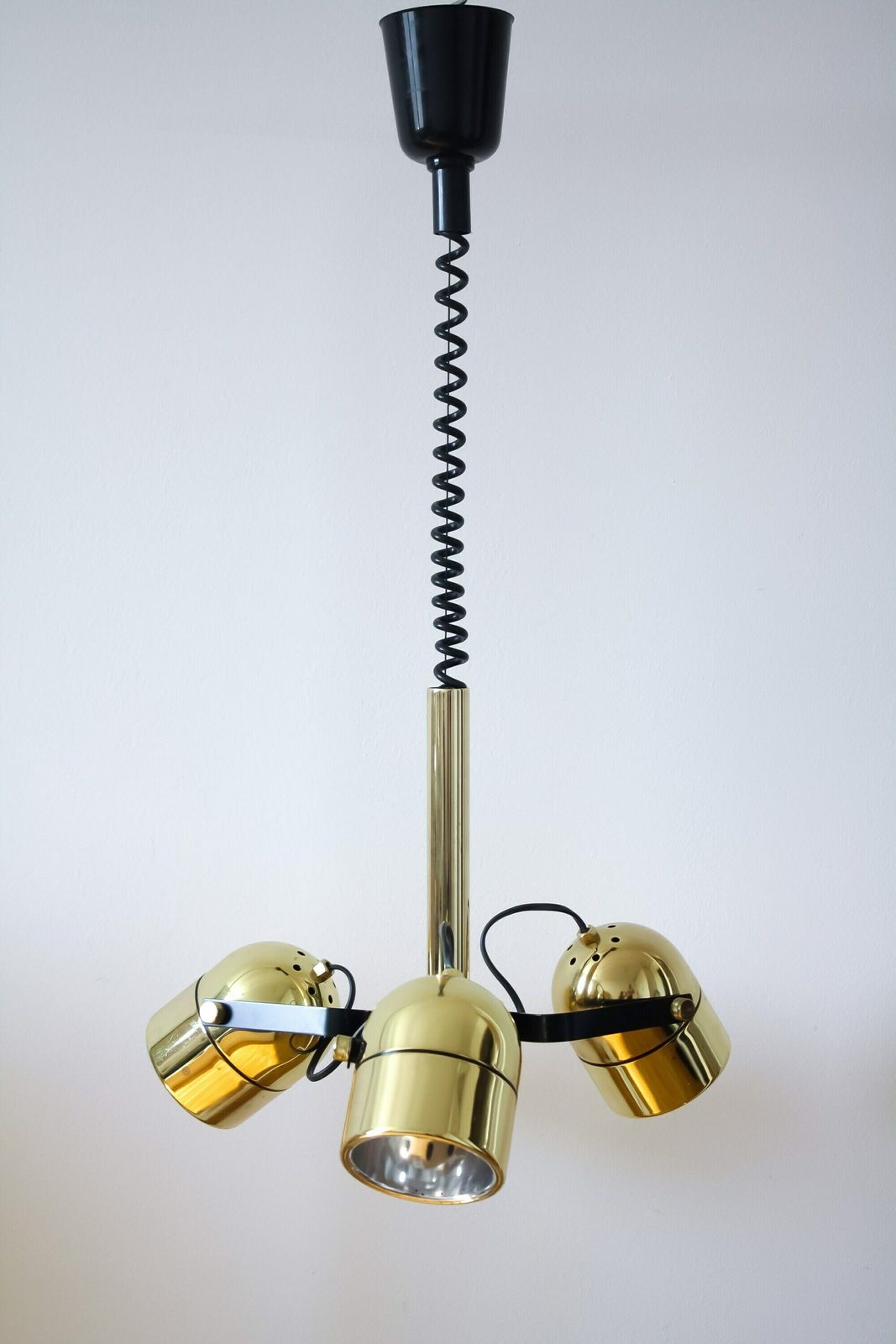 Mid Century Pendant Light / 70s Brass Space Age Lamp / Vintage Sputnik Brass Lamp / Mid Century Lighting / Yugoslavia / Modernist Lamp Light photo vintage