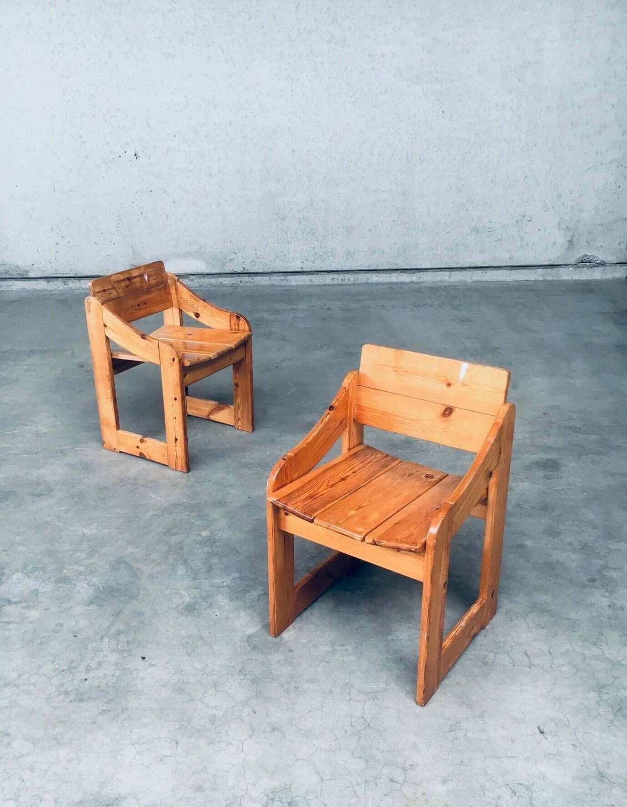 Scandinavian Design Pine Side Chair Set, Sweden 1960's photo for sale