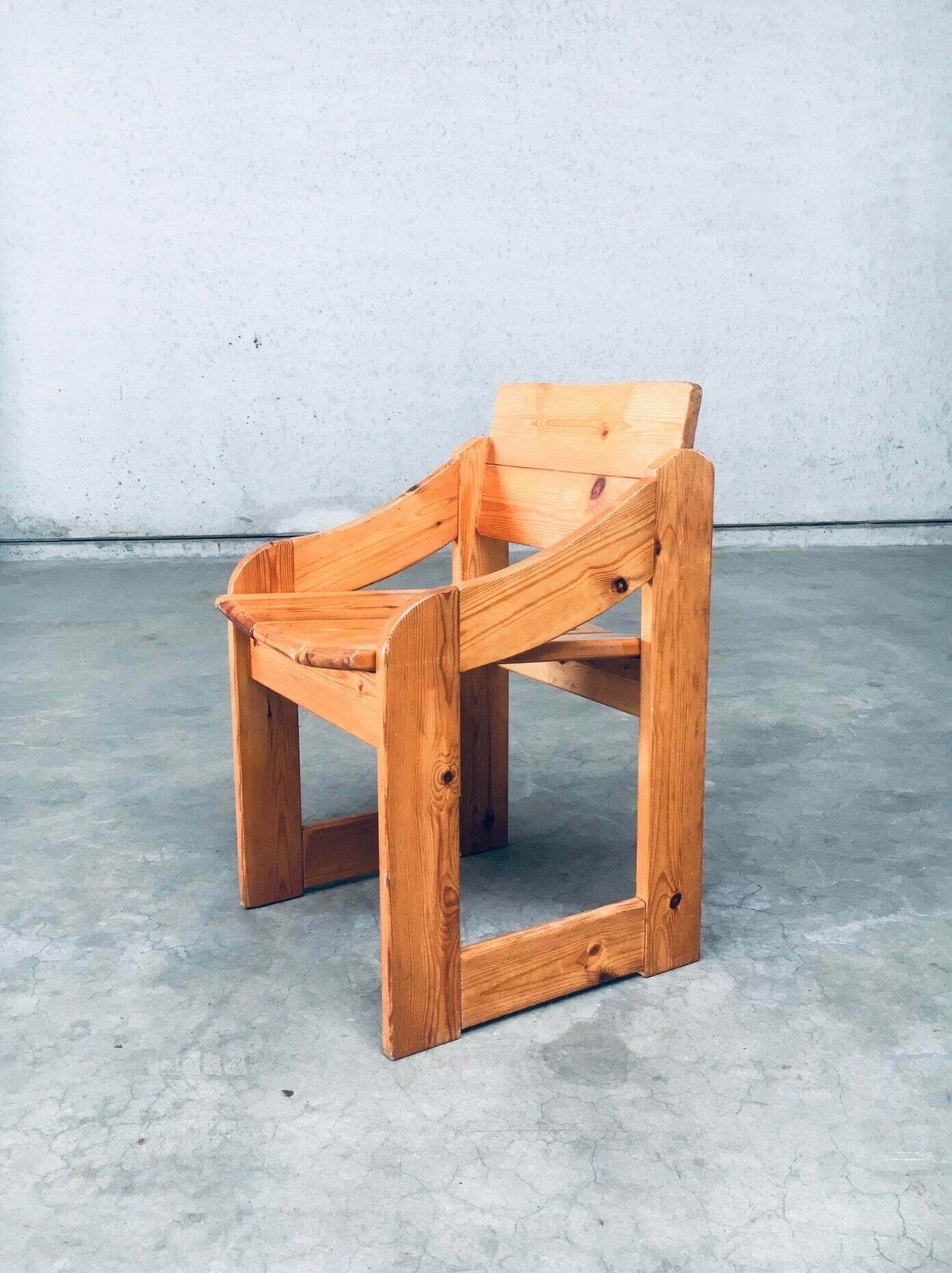 photo vintage Scandinavian Design Pine Side Chair Set, Sweden 1960's