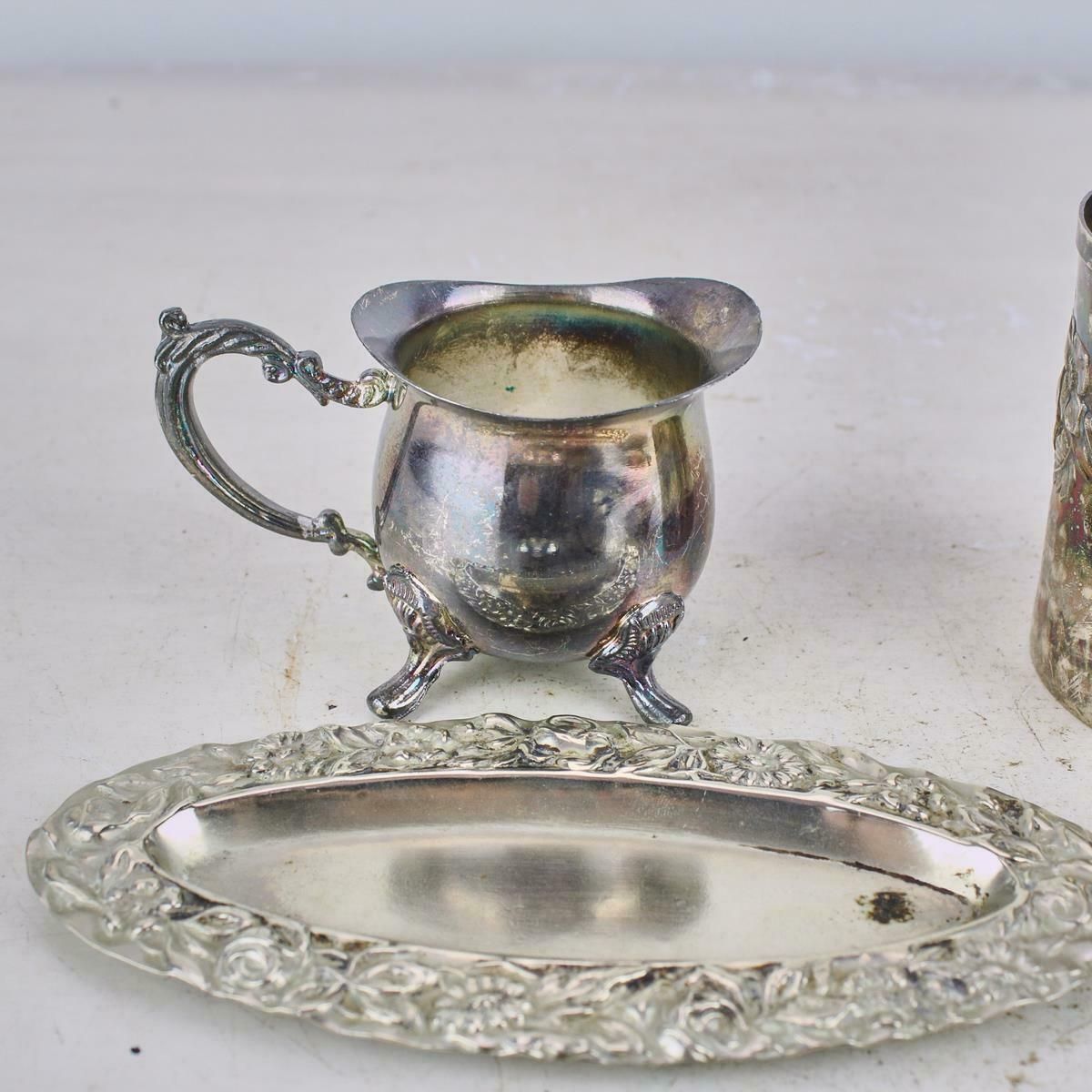 Lot Of Vintage Precious Metal Jars, Saucers  10pcs photo furniture