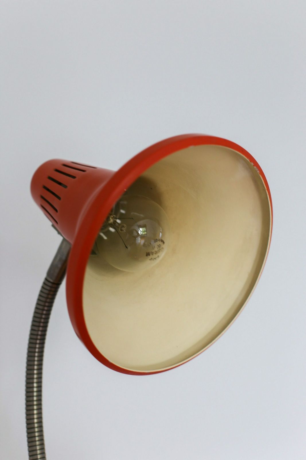Orange Vintage Industrial Gooseneck Desk Lamp Made In Yugoslavia / Vintage Table Lamp / 70s Yugoslavia / Retro Office Lamp photo buy