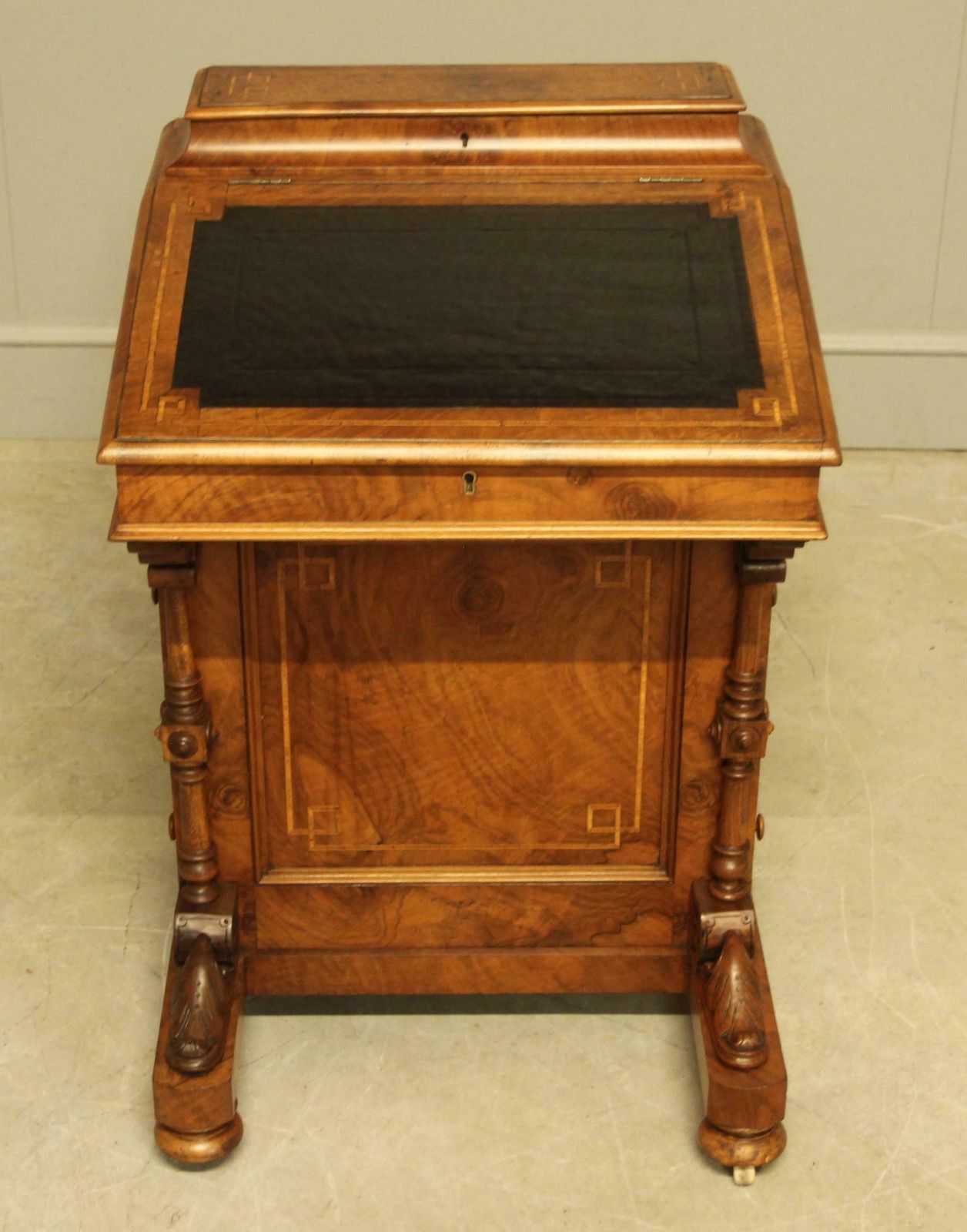Victorian Inlaid Walnut Davenport photo for sale