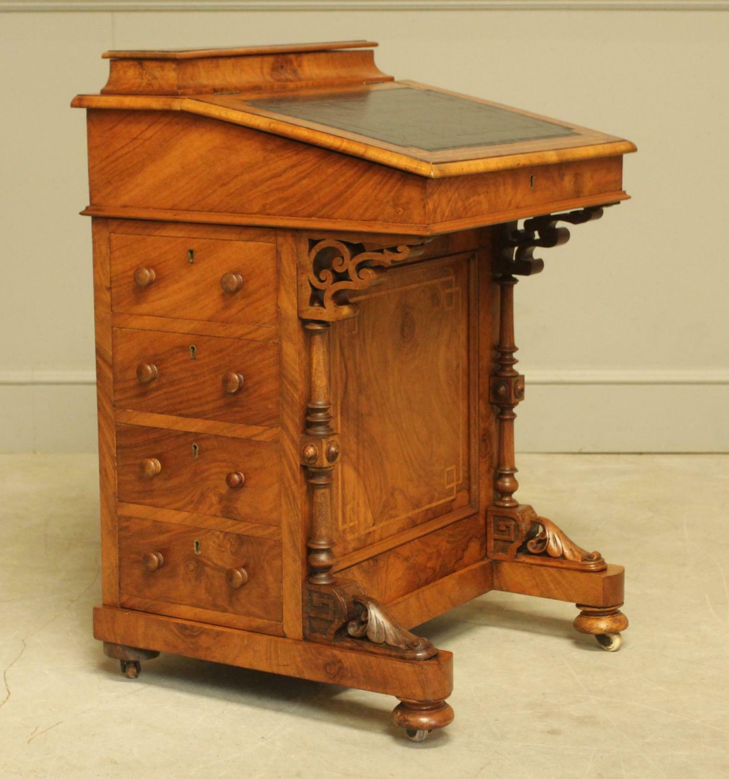 Victorian Inlaid Walnut Davenport photo vinterior