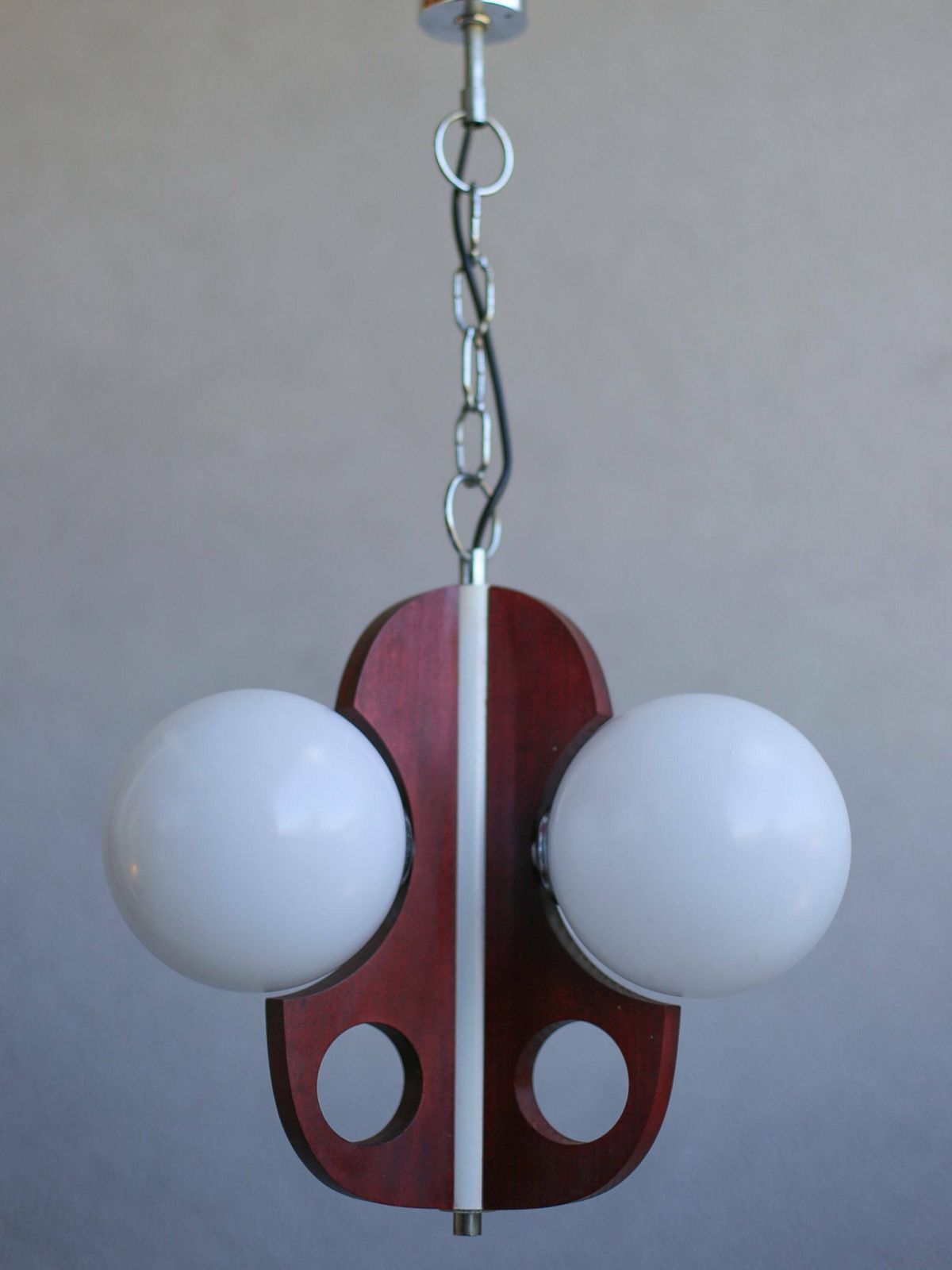 Vintage Brutalist Pendant Light / Large Rustic Chandelier / Mid Century Yugoslavia 70's / Wooden Hanging Lamp / Vintage Sputnik Chandelier photo furniture