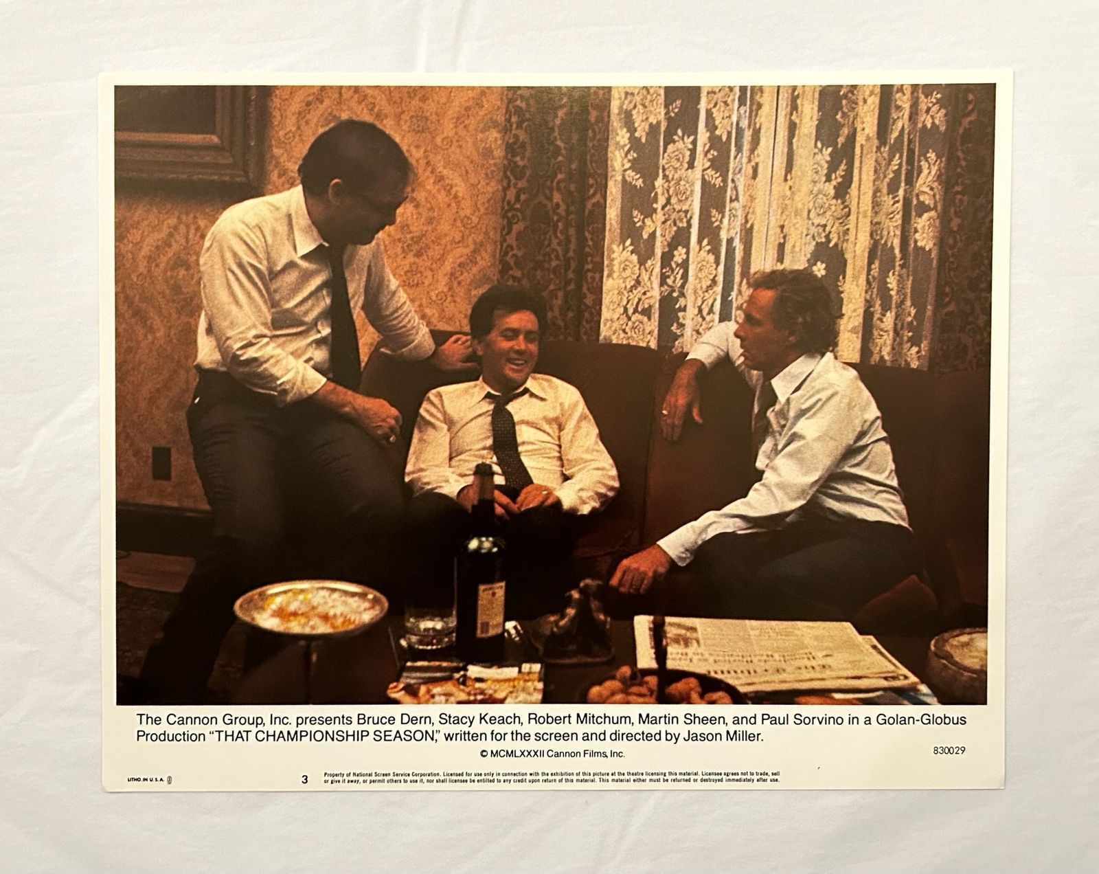 That Championship Season   Original 1982 Lobby Card #3 photo furniture
