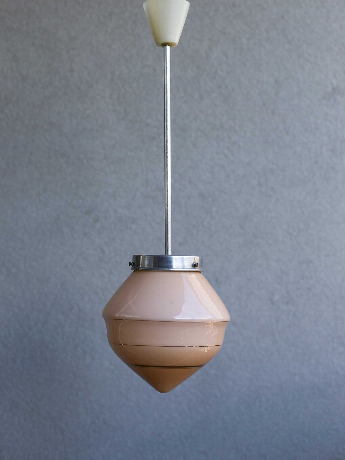 Vintage Glass Pendant Lamp / Art Deco Pendant Lamp / Mid Century Modern Ceiling Lamp / Made In Yugoslavia / Mcm Lamp / Mid Century Lighting photo furniture
